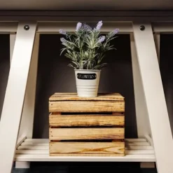 CREATIVE DECO Kistor & Koffertar>förvaringslåda i flammat trä - Brun - Vintage - 40 x 30 x 22 cm