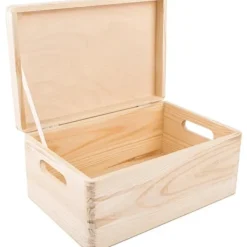 CREATIVE DECO Kistor & Koffertar>Förvaringslåda i trä 30x20x14cm | t | Omålad | Crate Trunk att dekorera