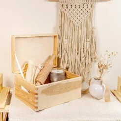 CREATIVE DECO Kistor & Koffertar>Förvaringslåda i trä 30x20x14cm | t | Omålad | Crate Trunk att dekorera