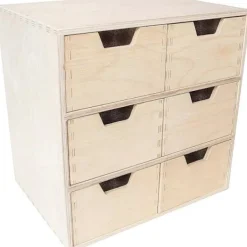 CREATIVE DECO Kontorsmöbler>liten träkista | 6 Låda | 28,5 x 20 x 28,5 cm | Arrangör | Office Storage Organizer