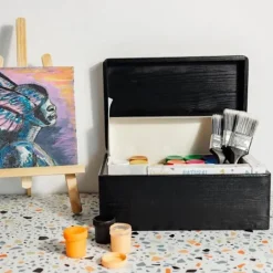 CREATIVE DECO Kistor & Koffertar>Trä Förvaringslåda 30x20x14cm RÅ och OSANDAD