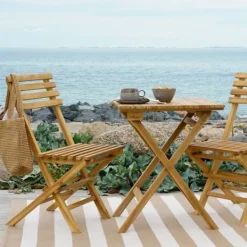 EBUY24 Balkongmöbler>Cuenca-set med bord och 2 utestolar i teak.