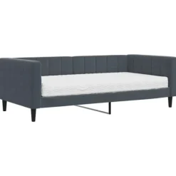 vidaXL Soffor>Dagbädd med madrass mörkgrå 90x190 cm sammet