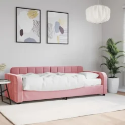 vidaXL Soffor>Dagbädd med madrass rosa 80x200 cm sammet