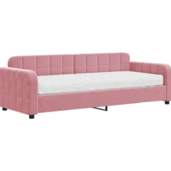 vidaXL Soffor>Dagbädd med madrass rosa 80x200 cm sammet