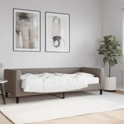 vidaXL Soffor>Dagbädd med madrass taupe 80x200 cm tyg