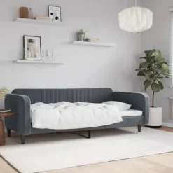 vidaXL Soffor>Dagbädd mörkgrå 100x200 cm sammet