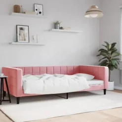 vidaXL Soffor>Dagbädd rosa 100x200 cm sammet