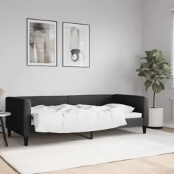 vidaXL Soffor>Dagbädd svart 90x200 cm tyg