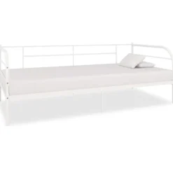 vidaXL Soffor>Dagbädd utan madrass vit metall 90x200 cm