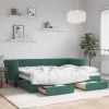 vidaXL Soffor>Dagbädd utdragbar med lådor mörkgrön 80x200 cm sammet