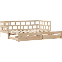 vidaXL Soffor>Dagbädd utdragbar med lådor utan madrass 90x200 cm