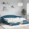 vidaXL Soffor>Dagbädd utdragbar med lådor blå 80x200 cm sammet