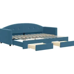 vidaXL Soffor>Dagbädd utdragbar med lådor blå 80x200 cm sammet