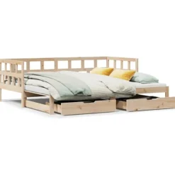 vidaXL Soffor>Dagbädd utdragbar med lådor utan madrass 80x200 cm