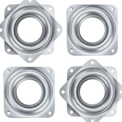 Superp Balkongmöbler>4-delad fyrkantig skivspelare, galvaniserad järnskivspelare för kontorsplanta, kök, matbord, TV-stol (silver)