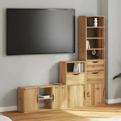 vidaXL Tv-Bänkar>4-delad TV-möbel med förvaring "ODDA" massiv furu