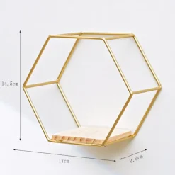 Hyllor>1-delad uppsättning hexagonala vägghyllor, förvaringshyllor