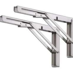 Hyllor>2-delat 14 tums triangulärt fäste Vikbart för enkel förvaring Skåp i rostfritt stål Hårdvaruförvaringsställ, robust och hållbart