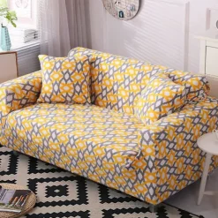 Soffor>Elastiskt sofföverdrag, stretch soffskydd (rottinggul, 2-sits 145-185cm)
