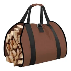 Kistor & Koffertar>Eldstad Vedkasse i Canvas, Vattentät Vedbärväska med Stor Kapacitet och Halkfria Stadiga Handtag för Vedspisar, Camping