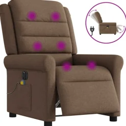 vidaXL Fåtöljer>Elektrisk massagefåtölj brun tyg