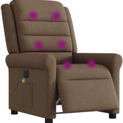 vidaXL Fåtöljer>Elektrisk massagefåtölj brun tyg