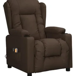 vidaXL Fåtöljer>Elektrisk massagefåtölj brun konstläder