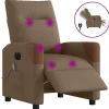 vidaXL Fåtöljer>Elektrisk massagefåtölj brun tyg