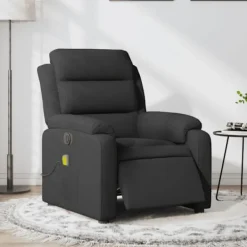 vidaXL Fåtöljer>Elektrisk massagefåtölj med uppresningshjälp svart tyg