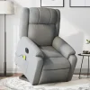 vidaXL Fåtöljer>Elektrisk massagefåtölj med uppresningshjälp ljusgrå tyg