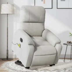 vidaXL Fåtöljer>Elektrisk massagefåtölj med uppresningshjälp mikrofibertyg