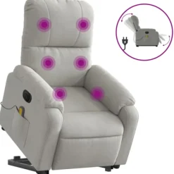 vidaXL Fåtöljer>Elektrisk massagefåtölj med uppresningshjälp mikrofibertyg