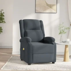 vidaXL Fåtöljer>Elektrisk massagefåtölj mörkgrå sammet