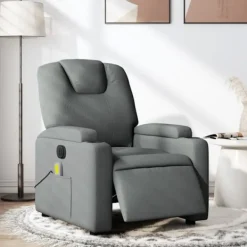 vidaXL Fåtöljer>Elektrisk massagefåtölj mörkgrå tyg