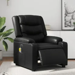 vidaXL Fåtöljer>Elektrisk massagefåtölj svart konstläder