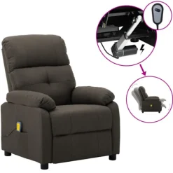 vidaXL Fåtöljer>Elektrisk massagefåtölj taupe tyg