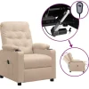 vidaXL Fåtöljer>Elektrisk reclinerfåtölj gräddvit tyg