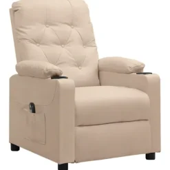vidaXL Fåtöljer>Elektrisk reclinerfåtölj gräddvit tyg