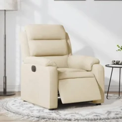 vidaXL Fåtöljer>Elektrisk reclinerfåtölj gräddvit tyg