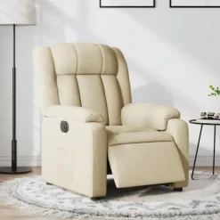 vidaXL Fåtöljer>Elektrisk reclinerfåtölj gräddvit tyg