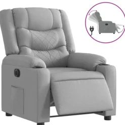 vidaXL Fåtöljer>Elektrisk reclinerfåtölj ljusgrå tyg