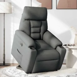vidaXL Fåtöljer>Elektrisk reclinerfåtölj med uppresningshjälp mörkgrå tyg