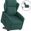 vidaXL Fåtöljer>Elektrisk reclinerfåtölj med uppresningshjälp mörkgrön tyg