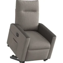 vidaXL Fåtöljer>Elektrisk reclinerfåtölj med uppresningshjälp taupe tyg