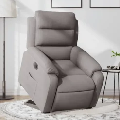 vidaXL Fåtöljer>Elektrisk reclinerfåtölj med uppresningshjälp taupe tyg