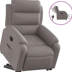 vidaXL Fåtöljer>Elektrisk reclinerfåtölj med uppresningshjälp taupe tyg
