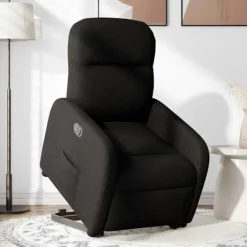 vidaXL Fåtöljer>Elektrisk reclinerfåtölj med uppresningshjälp svart tyg