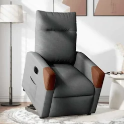 vidaXL Fåtöljer>Elektrisk reclinerfåtölj med uppresningshjälp mörkgrå tyg