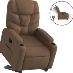 vidaXL Fåtöljer>Elektrisk reclinerfåtölj med uppresningshjälp brun tyg